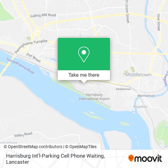 Mapa de Harrisburg Int'l-Parking Cell Phone Waiting