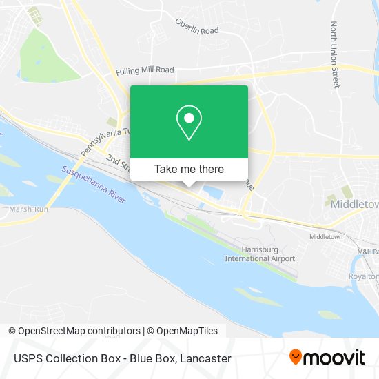 USPS Collection Box - Blue Box map
