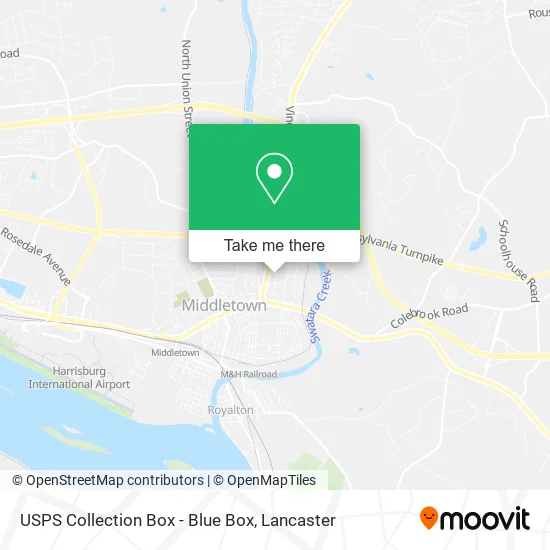 Mapa de USPS Collection Box - Blue Box
