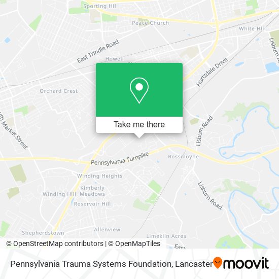 Mapa de Pennsylvania Trauma Systems Foundation