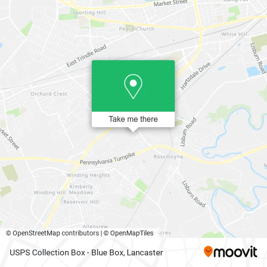USPS Collection Box - Blue Box map
