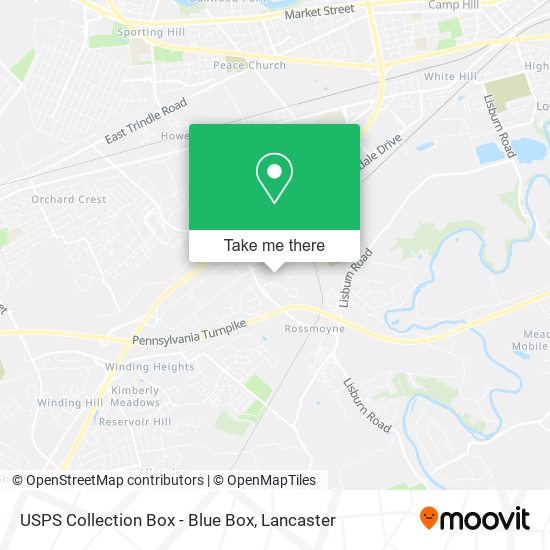 Mapa de USPS Collection Box - Blue Box