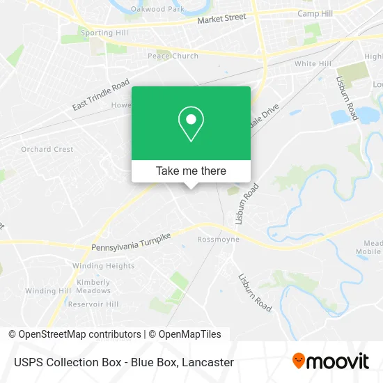 USPS Collection Box - Blue Box map