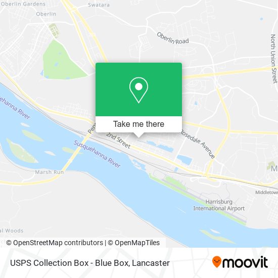 Mapa de USPS Collection Box - Blue Box