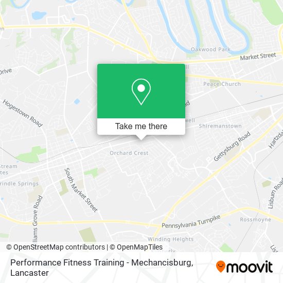 Mapa de Performance Fitness Training - Mechancisburg