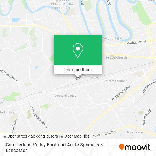 Mapa de Cumberland Valley Foot and Ankle Specialists