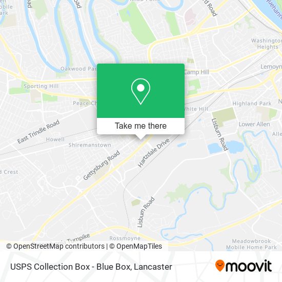 USPS Collection Box - Blue Box map