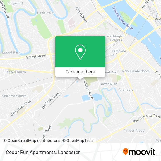 Mapa de Cedar Run Apartments