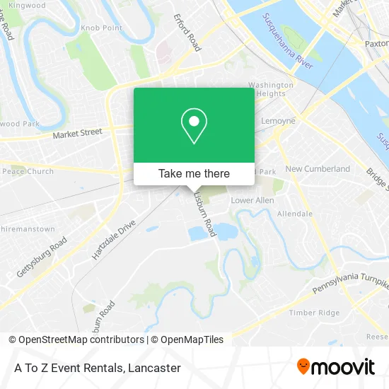 A To Z Event Rentals map