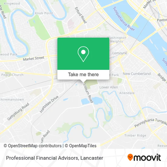 Professional Financial Advisors map
