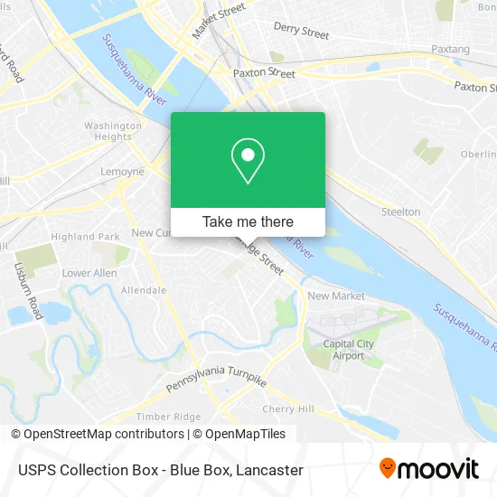 USPS Collection Box - Blue Box map