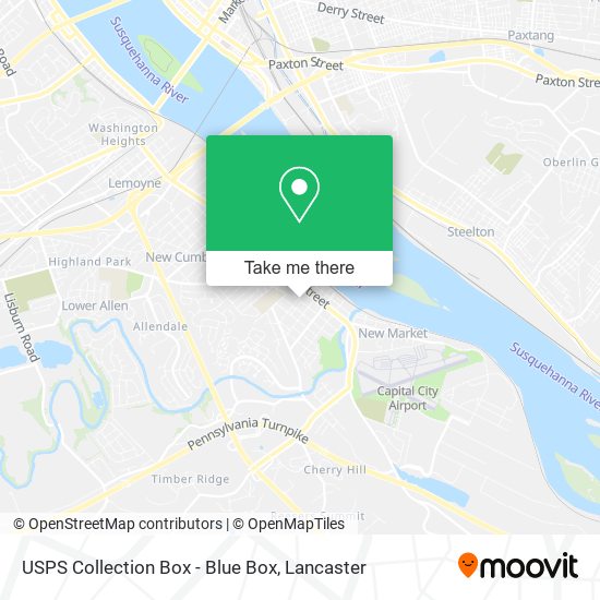 Mapa de USPS Collection Box - Blue Box