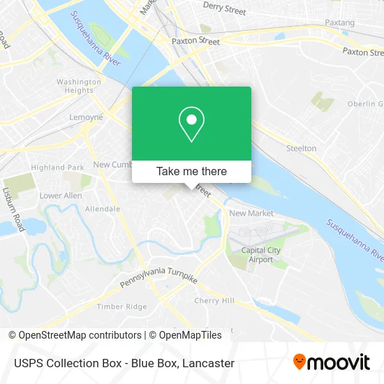 USPS Collection Box - Blue Box map