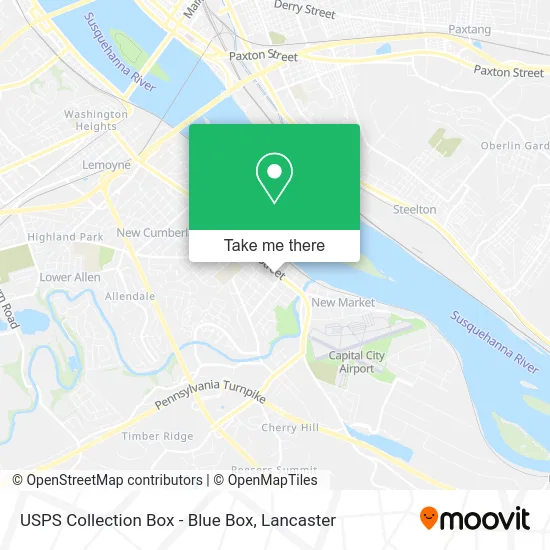 Mapa de USPS Collection Box - Blue Box