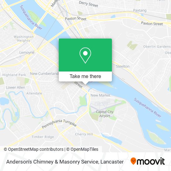 Anderson's Chimney & Masonry Service map
