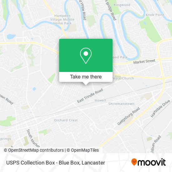 Mapa de USPS Collection Box - Blue Box