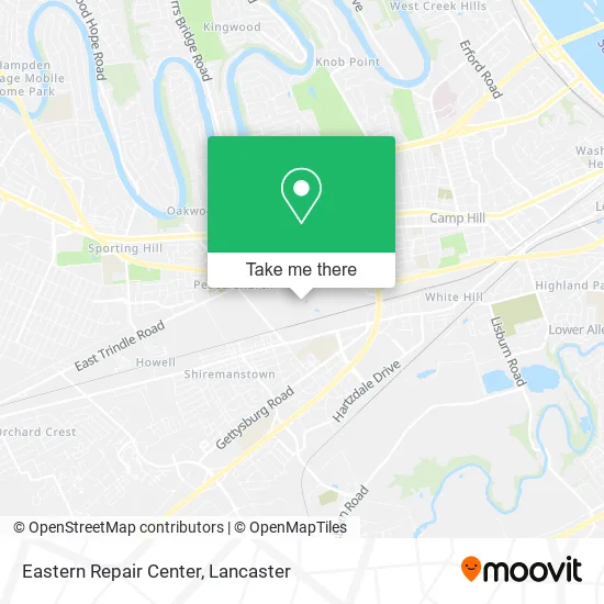 Eastern Repair Center map