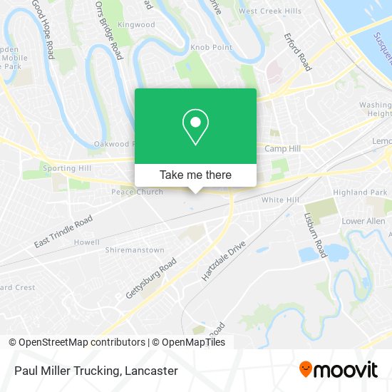 Mapa de Paul Miller Trucking