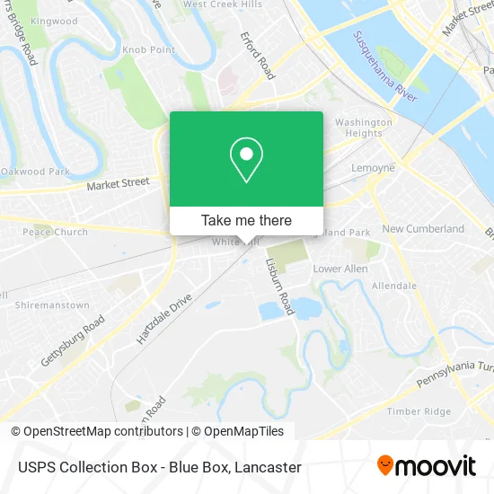 USPS Collection Box - Blue Box map