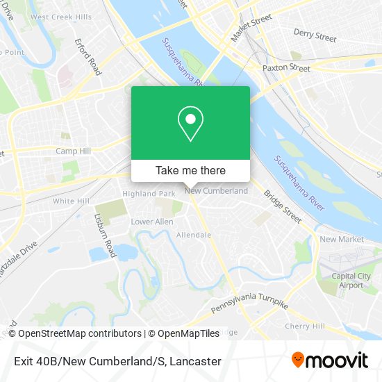 Exit 40B/New Cumberland/S map