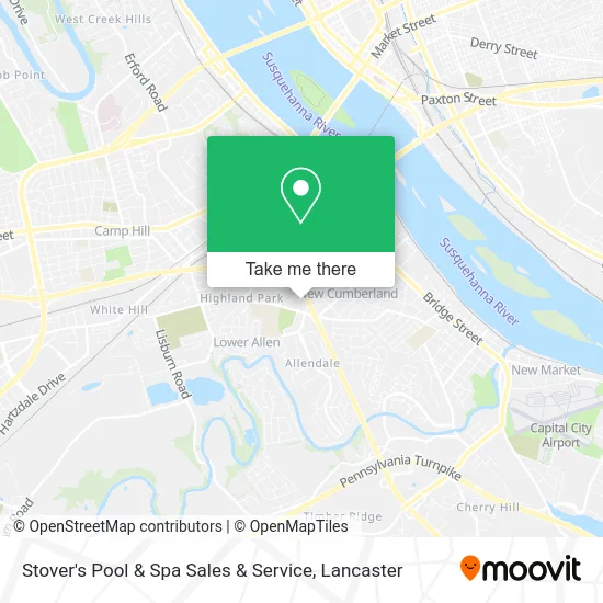 Stover's Pool & Spa Sales & Service map