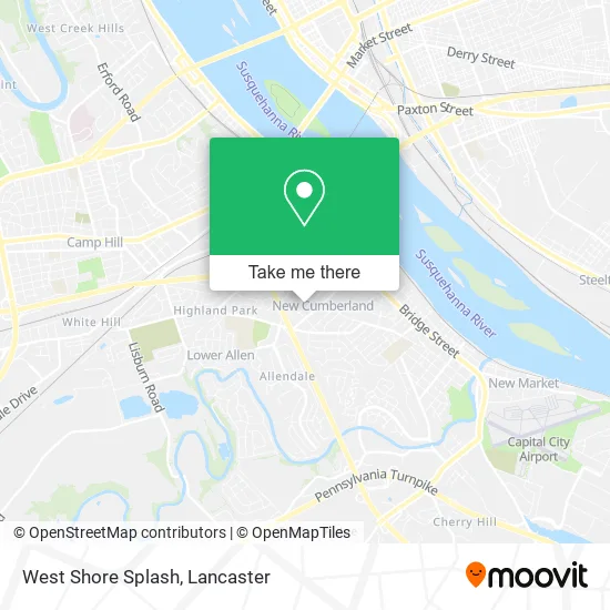 West Shore Splash map