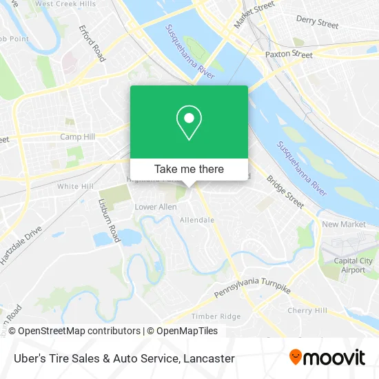 Uber's Tire Sales & Auto Service map