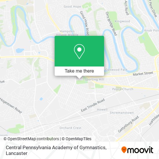 Mapa de Central Pennsylvania Academy of Gymnastics