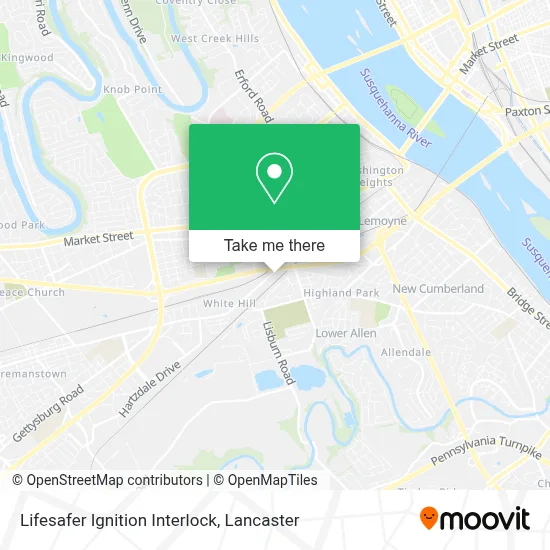 Lifesafer Ignition Interlock map