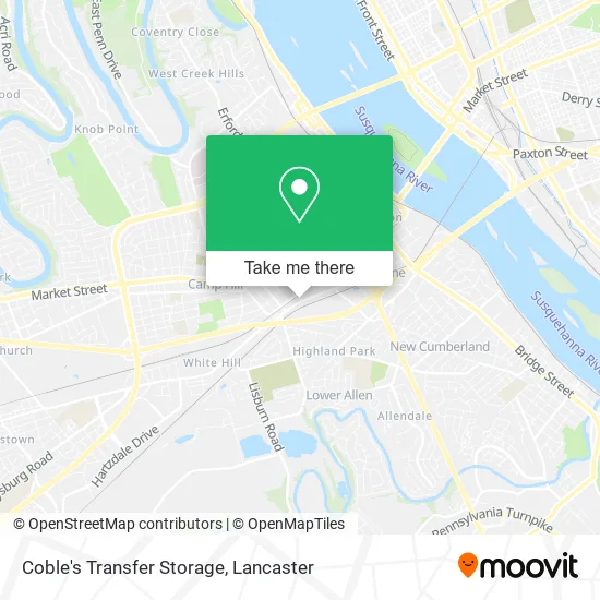 Coble's Transfer Storage map