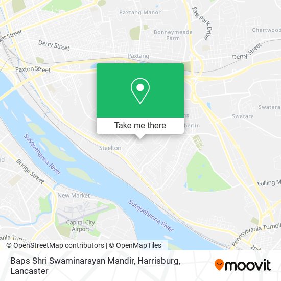 Baps Shri Swaminarayan Mandir, Harrisburg map