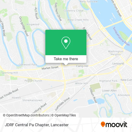 JDRF Central Pa Chapter map