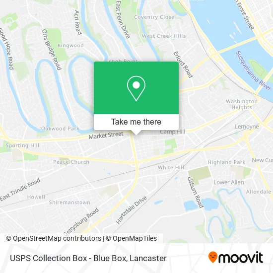 USPS Collection Box - Blue Box map