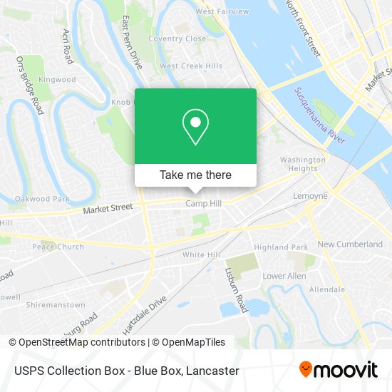 Mapa de USPS Collection Box - Blue Box
