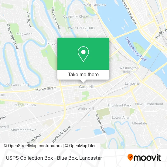 USPS Collection Box - Blue Box map