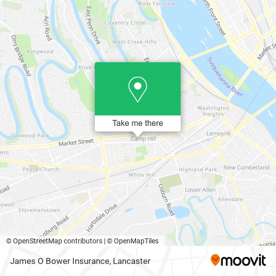 James O Bower Insurance map