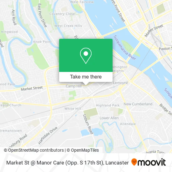 Market St @ Manor Care (Opp. S 17th St) map