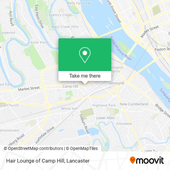 Hair Lounge of Camp Hill map