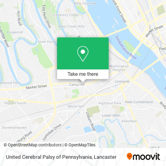 United Cerebral Palsy of Pennsylvania map