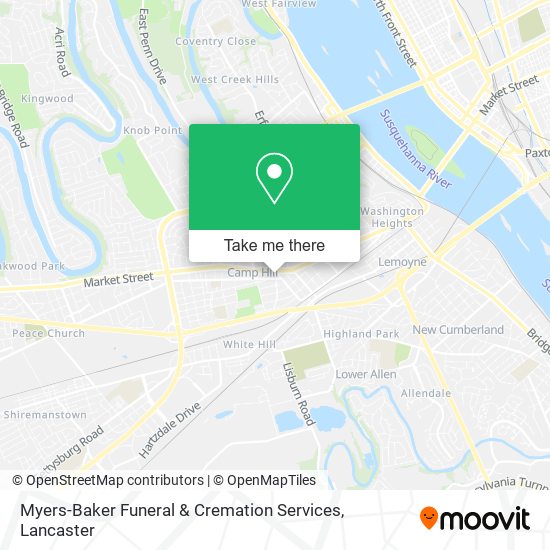 Myers-Baker Funeral & Cremation Services map