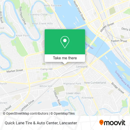 Quick Lane Tire & Auto Center map