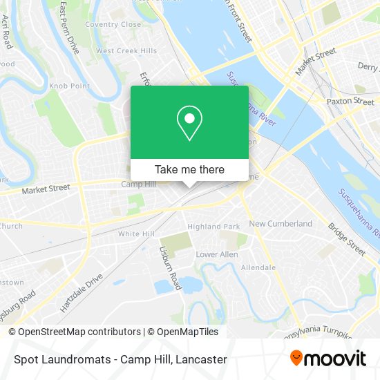 Mapa de Spot Laundromats - Camp Hill