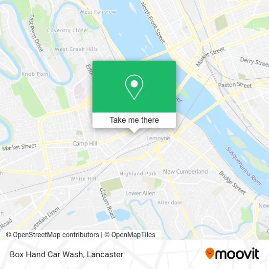 Box Hand Car Wash map