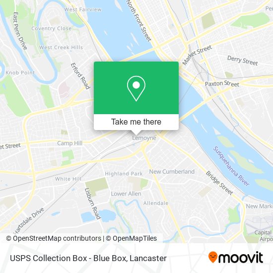USPS Collection Box - Blue Box map