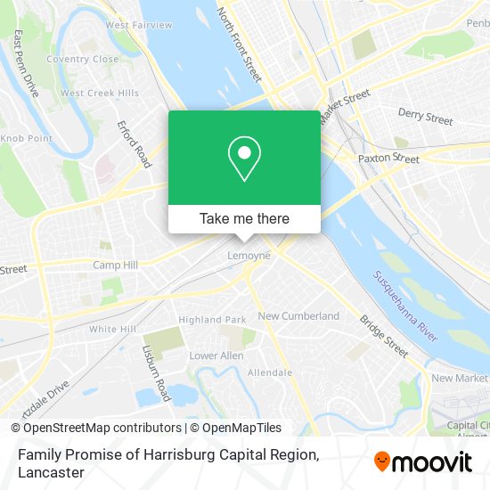 Family Promise of Harrisburg Capital Region map