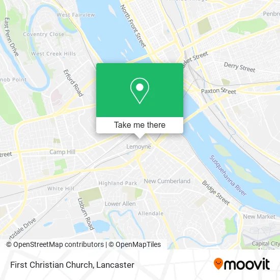 First Christian Church map