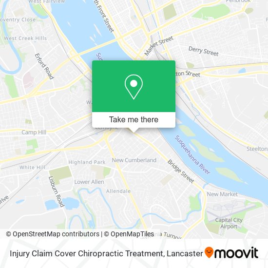 Mapa de Injury Claim Cover Chiropractic Treatment