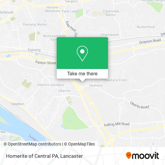 Homerite of Central PA map