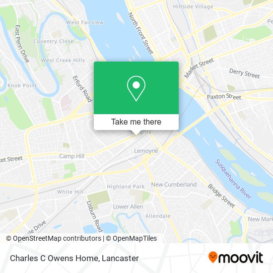 Charles C Owens Home map