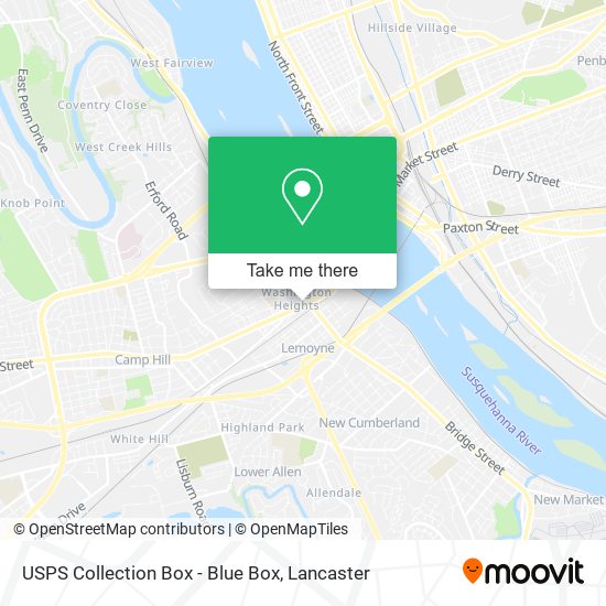 Mapa de USPS Collection Box - Blue Box